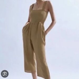 Aritzia Wilfred chianti Jumpsuit Taupe Colour